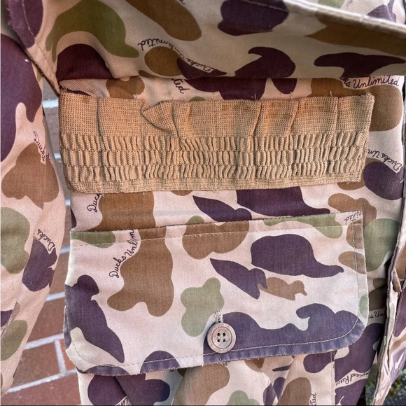 Bob Allen Ducks Unlimited Maynard Reese Hunting Coat Med Camo Jacket 1978 USA LH - Picture 11 of 16